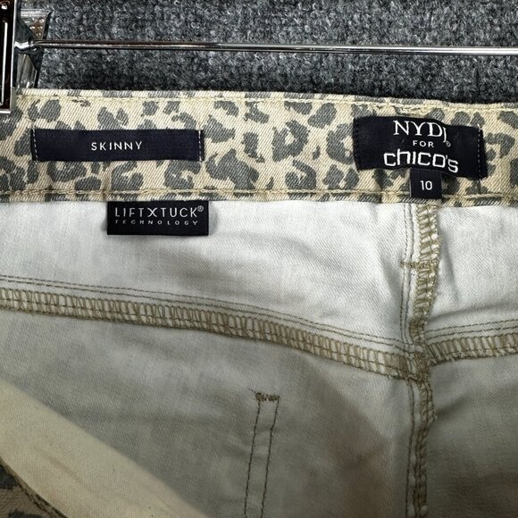 NYDJ Not Your Daughters Jeans For Chicos Womens 10 Skinny Ankle Leopard NEW - Picture 3 of 10
